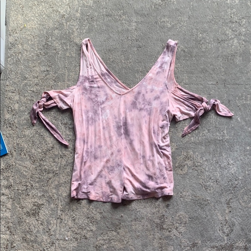T shirt with ties on arms